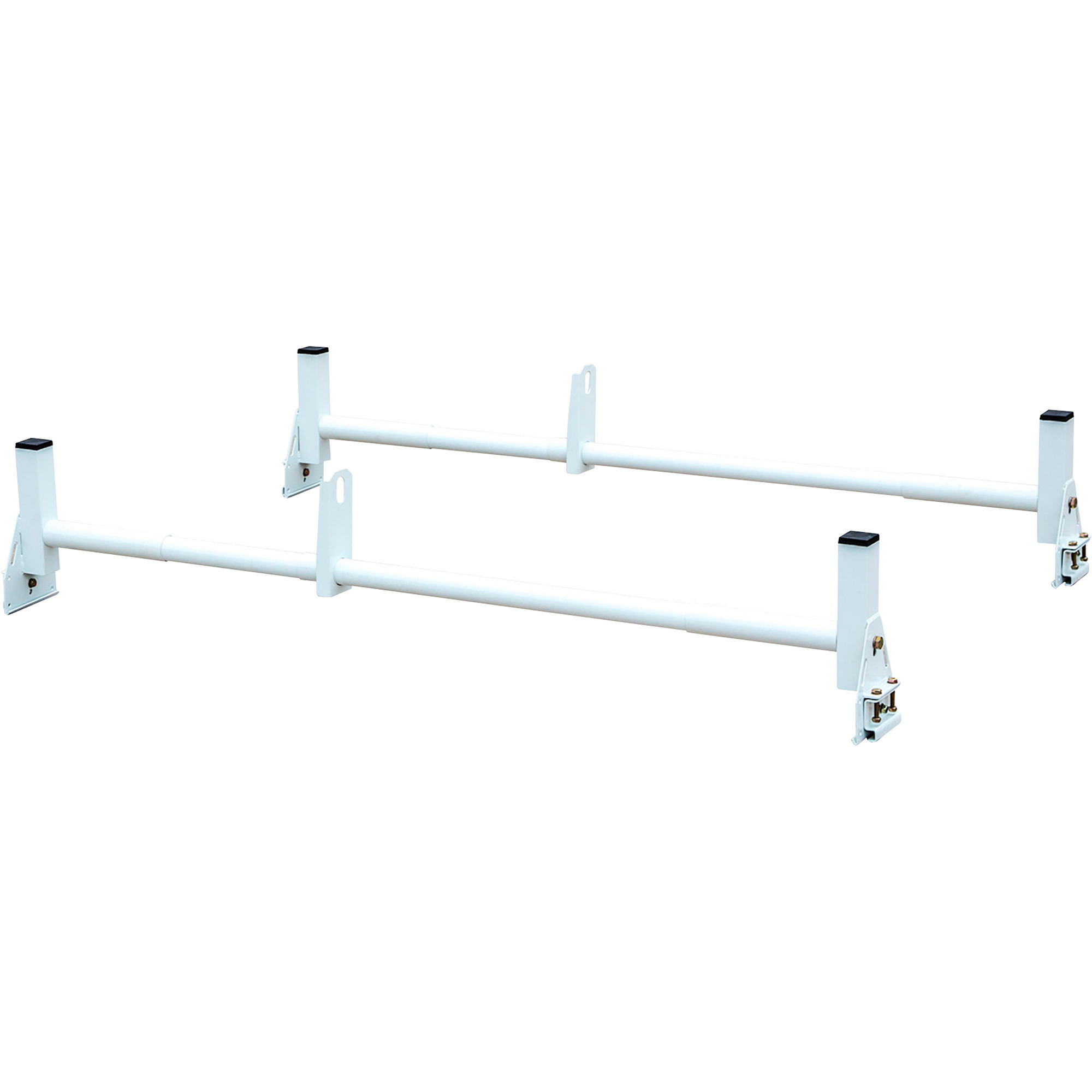 Buyers Products, White Van Ladder Rack Set - 2 Bars And 2 Clamps, Color White, Material Carbon Steel, Model# 1501310